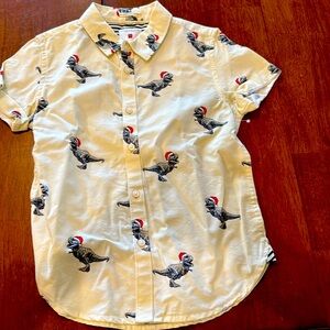 Denim & Flower Santa Dinosaur Christmas Shirt size 5/6